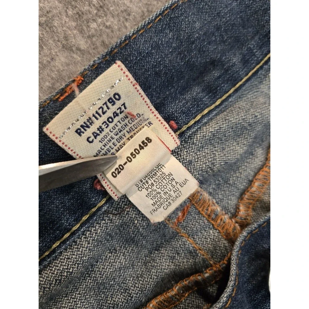 True Religion Rare Embroidered Shiva Hindu God Billy Vintage Wide Jeans 36x32